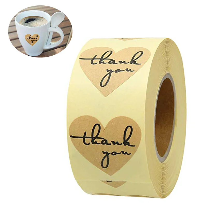1000 PCS Natural Kraft heart shape thank you Stickers seal labels scrapbooking Package stationery stickers for wedding and party
1000 PCS Natural Kraft heart shape thank you Stickers seal labels scrapbooking Package stationery stickers for wedding and party