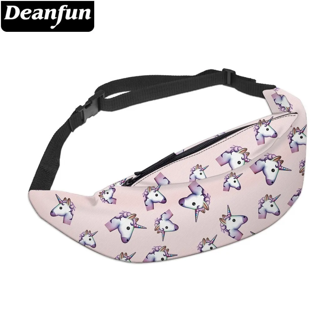 

Deanfun New 3D Colorful Waist Pack For Men Fanny Pack Style Bum Bag Unicorn Women Money Belt Travelling Mobile Phone Bag YB13