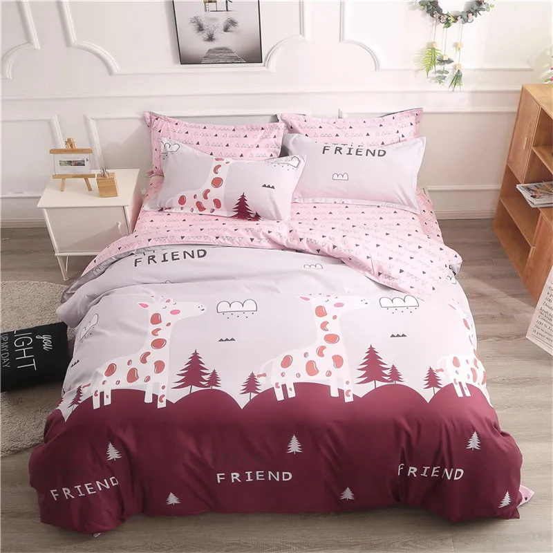 Cartoon Sika Deer Pattern Polyester Soft 4Pcs Bedding Set Full King Queen Size Linens Duvet Covers Pillowcases Brief Bed Covers
Cartoon Sika Deer Pattern Polyester Soft 4Pcs Bedding Set Full King Queen Size Linens Duvet Covers Pillowcases Brief Bed Covers