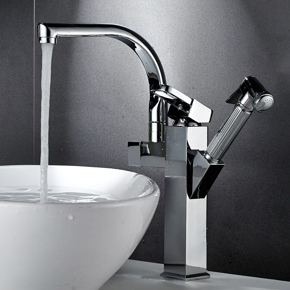 Kitchen Faucet Mixer Tap Single Handle Two Swivel Spouts Kitchen Hot Cold Water Tap Pull Out Flushing Spray Tap
Kitchen Faucet Mixer Tap Single Handle Two Swivel Spouts Kitchen Hot Cold Water Tap Pull Out Flushing Spray Tap