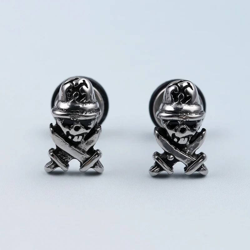 Vintage Punk Skull Earrings for Men Boys Cool Stainless steel Skeleton Brinco Hip-hop Stud Earrings Vintage Rock Skeleton Aretes
Vintage Punk Skull Earrings for Men Boys Cool Stainless steel Skeleton Brinco Hip-hop Stud Earrings Vintage Rock Skeleton Aretes