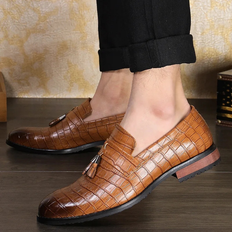 Men Loafers Cow Leather Shoes Men Dress Shoes Party Crocodile Pattern Italian Designer Loafers Elegant Shoes Men's Flats
Men Loafers Cow Leather Shoes Men Dress Shoes Party Crocodile Pattern Italian Designer Loafers Elegant Shoes Men's Flats