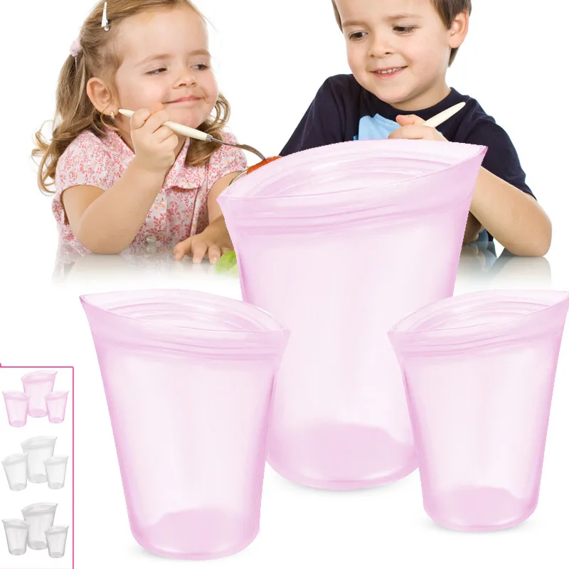 3 Pcs Reusable Healthy Silicone Food Storage Bags Leakproof Containers Stand Up Shut Bag NEW Arrival
3 Pcs Reusable Healthy Silicone Food Storage Bags Leakproof Containers Stand Up Shut Bag NEW Arrival