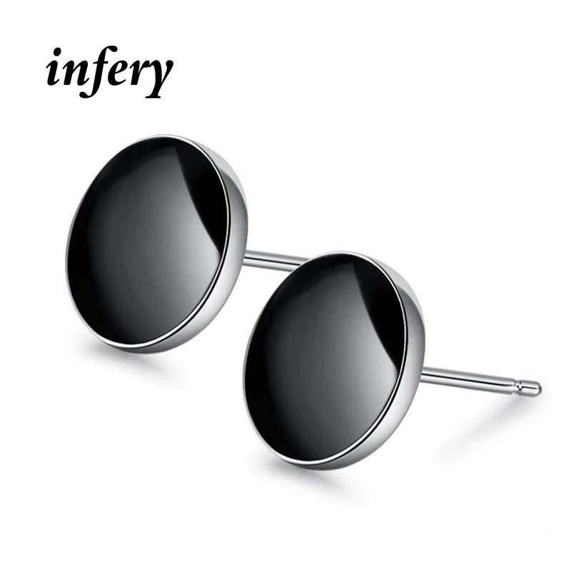 Infery New Black Earring Round Geometric Design 925 Silver Fashion Stud Earrings For Men 1Y102
Infery New Black Earring Round Geometric Design 925 Silver Fashion Stud Earrings For Men 1Y102