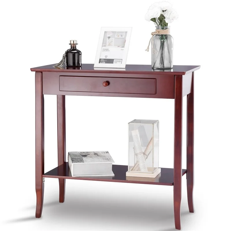 Classic 2-Tier Console Table Porch Table w/ Drawer Durable MDF and Solid Wood Construction Practical Furniture Assembly HW57875
Classic 2-Tier Console Table Porch Table w/ Drawer Durable MDF and Solid Wood Construction Practical Furniture Assembly HW57875