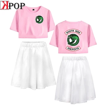 Riverdale print sexy Fashion Two Piece set Skirts Short Sleeve+Short Skirt Casual Streetwear cool Summer Women Sets Navel
Riverdale print sexy Fashion Two Piece set Skirts Short Sleeve+Short Skirt Casual Streetwear cool Summer Women Sets Navel