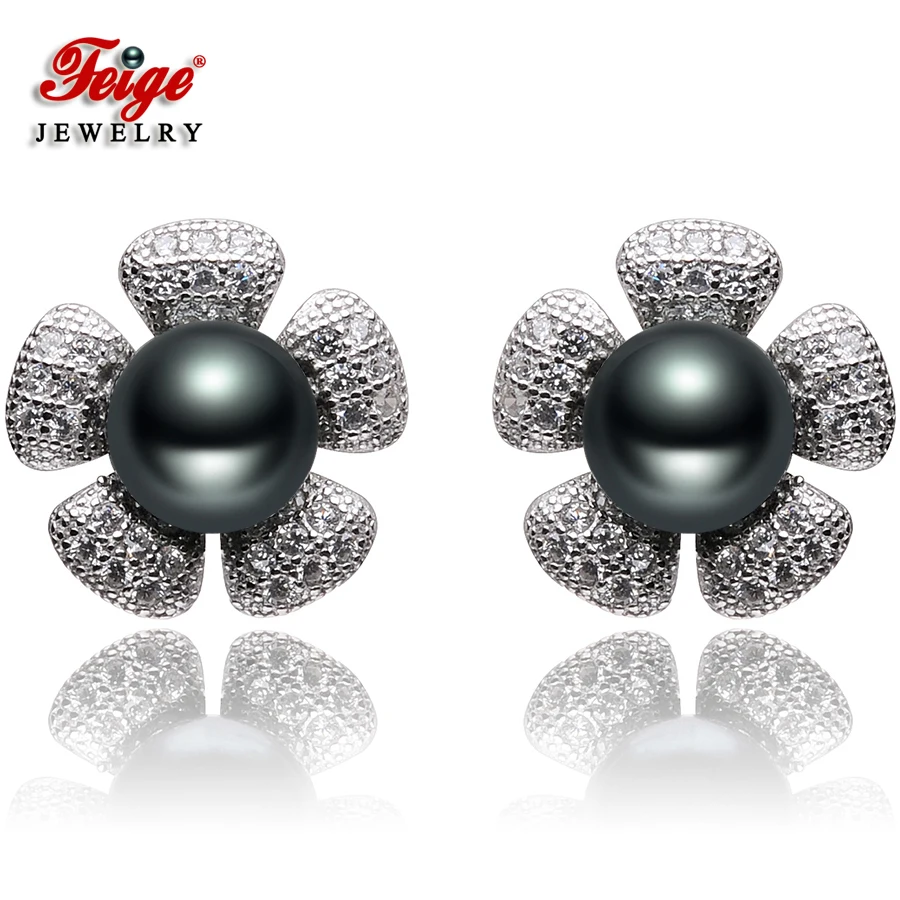 Flower Shape Pearl Stud Earrings For Women, 7-8mm Black Natural Freshwater Pearls,100% 925 Sterling Silver Jewelry
Flower Shape Pearl Stud Earrings For Women, 7-8mm Black Natural Freshwater Pearls,100% 925 Sterling Silver Jewelry