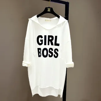 New Spring Fashion Large Size Women Tshirts Medium-long Letter Hooded Pullovers Top Long Sleeve Students T-shirts Casual
New Spring Fashion Large Size Women Tshirts Medium-long Letter Hooded Pullovers Top Long Sleeve Students T-shirts Casual