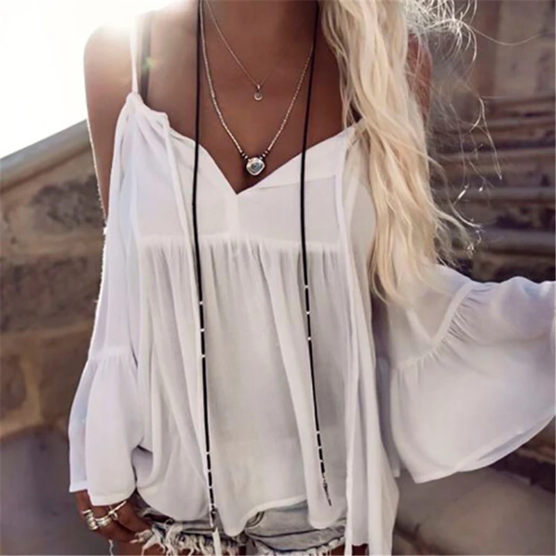 New Women Summer Blouses Loose Casual Chiffon Off Shoulder Tops Blouse Ladies Top Women Fashion New Clothes
New Women Summer Blouses Loose Casual Chiffon Off Shoulder Tops Blouse Ladies Top Women Fashion New Clothes