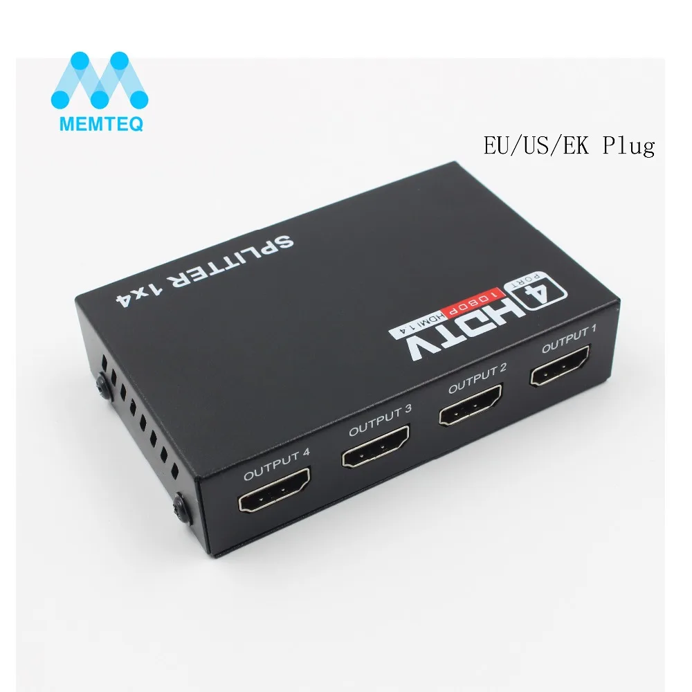 Memteq HDMI Splitter 1X4 4 порты концентратора усилитель повторителя коробка концентратор