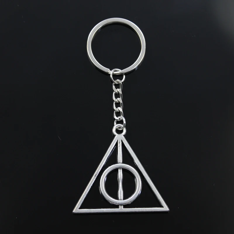 Fashion Keychain 45x48mm Deathly Hallows Pendants DIY Men Jewelry Car Key Chain Ring Holder Souvenir For Gift
Fashion Keychain 45x48mm Deathly Hallows Pendants DIY Men Jewelry Car Key Chain Ring Holder Souvenir For Gift