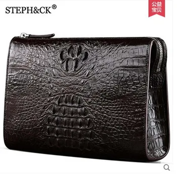 

shidifenni dermis men clutch bag male crocodile leather men handbag large capacity cross section male bag business wrist bag