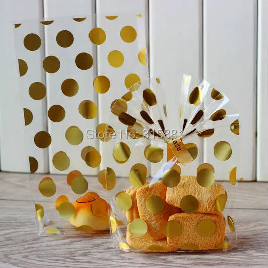 Gold Polka dot Transparent Cookies Bags - Cellophane Bag - Candy Bags 200pcs/lot
Gold Polka dot Transparent Cookies Bags - Cellophane Bag - Candy Bags 200pcs/lot