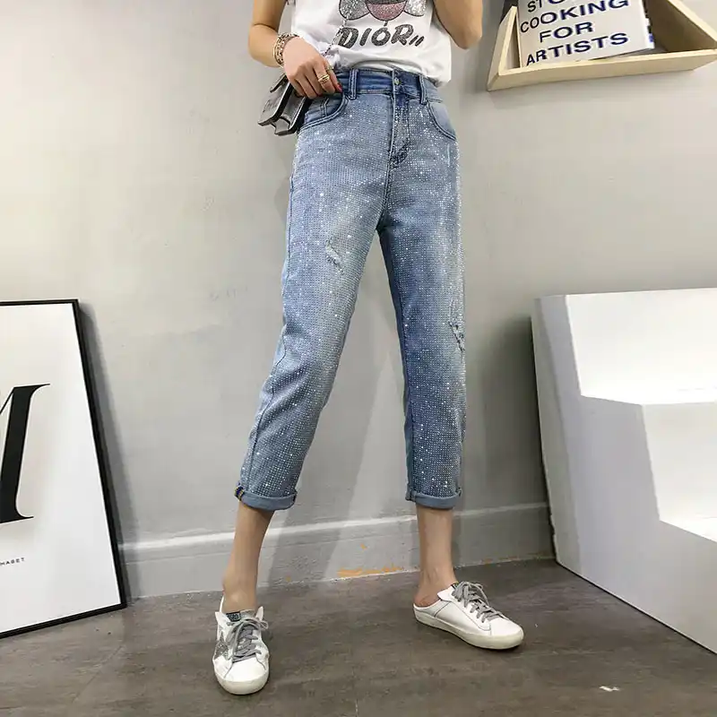 ladies glitter jeans