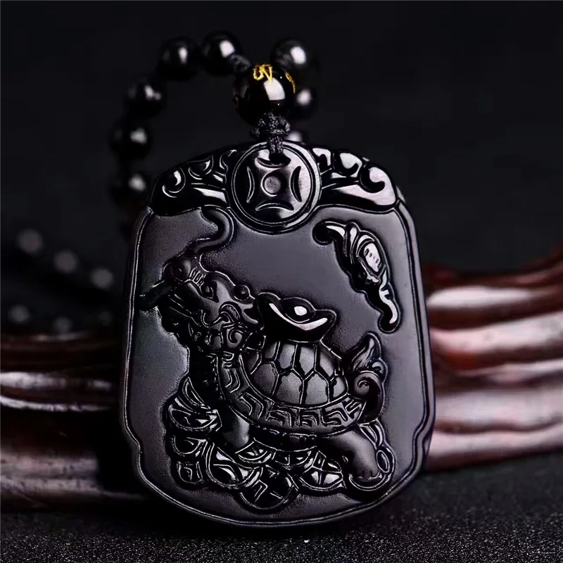 Natural Black Obsidian Scrub Dragon Head Tortoise Body Neckalce Pendant Fashion Unique Lucky Pendant With Beads For Men Women
Natural Black Obsidian Scrub Dragon Head Tortoise Body Neckalce Pendant Fashion Unique Lucky Pendant With Beads For Men Women