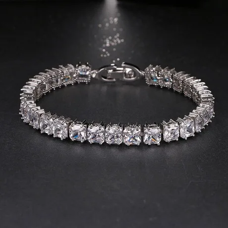 T1007 Platinum Plated Square 5A NSCD stone Simple Love Tennis Bracelet For Women/Men Wedding Jewelry friendship bracelets
T1007 Platinum Plated Square 5A NSCD stone Simple Love Tennis Bracelet For Women/Men Wedding Jewelry friendship bracelets