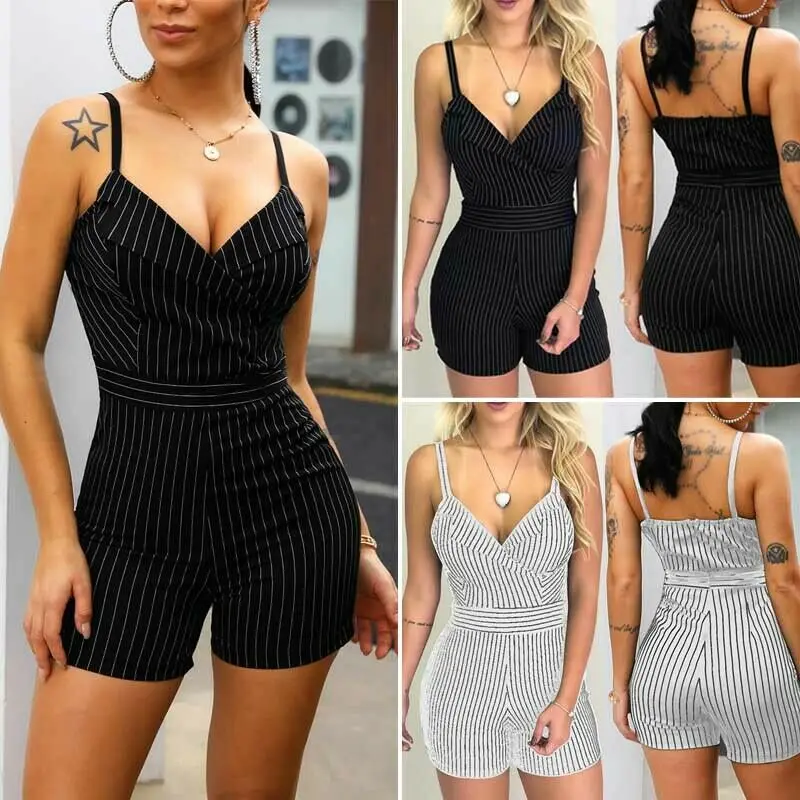 OL Style Womens Holiday Mini Playsuit Ladies Jumpsuit Summer Beach Striped V Neck Jumpsuit
OL Style Womens Holiday Mini Playsuit Ladies Jumpsuit Summer Beach Striped V Neck Jumpsuit