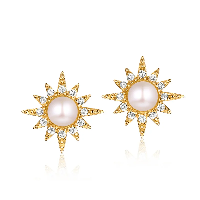 Delicate 14K Pure Real Yellow Gold Pearl Sunflower Pierced Earrings for Women Girl Fancy Solid Genuine Crystal Stud Fine Jewelry
Delicate 14K Pure Real Yellow Gold Pearl Sunflower Pierced Earrings for Women Girl Fancy Solid Genuine Crystal Stud Fine Jewelry
