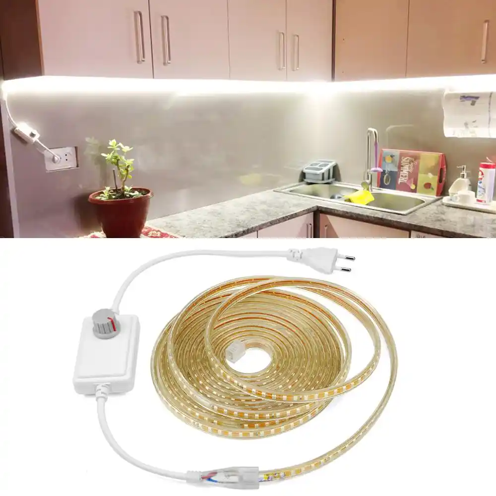 Dimmable 220v Led Light Strip Kitchen Cabinet Closet Cooked Light