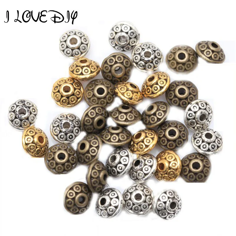 Wholesale 100pcs Spacer Charms Mixed Color Tibetan Silver Metal Spacer Beads 6mm for Jewelry Making Fast Shipping
Wholesale 100pcs Spacer Charms Mixed Color Tibetan Silver Metal Spacer Beads 6mm for Jewelry Making Fast Shipping
