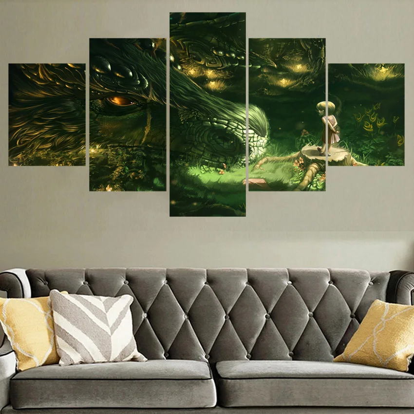 Modular Canvas Print Poster Wall Art Pictures 5 Pieces Child Dragon Fantasy Girl Paintings Home Decor For Living Room Framework 
Modular Canvas Print Poster Wall Art Pictures 5 Pieces Child Dragon Fantasy Girl Paintings Home Decor For Living Room Framework