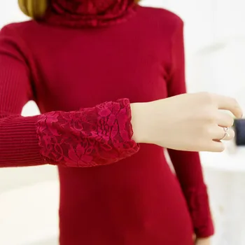 New 10 Colors Fashion Winter Clothing Lace Slim Turtleneck Sweater Women Sweaters And Pullovers Female Knitted Long Sweater S4
New 10 Colors Fashion Winter Clothing Lace Slim Turtleneck Sweater Women Sweaters And Pullovers Female Knitted Long Sweater S4