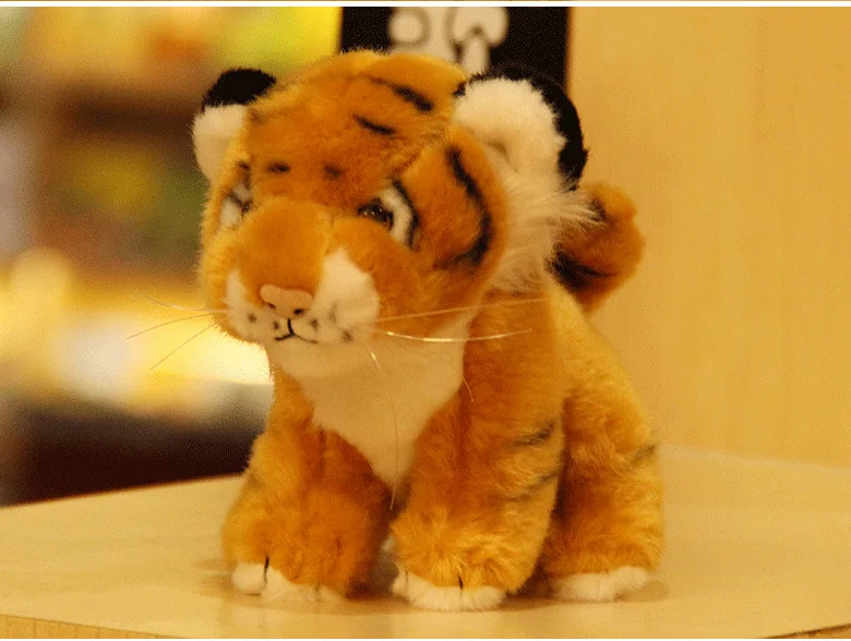 Милый Миниатюрный Плюшевый сидя тигра игрушка новый высокого качества желтый