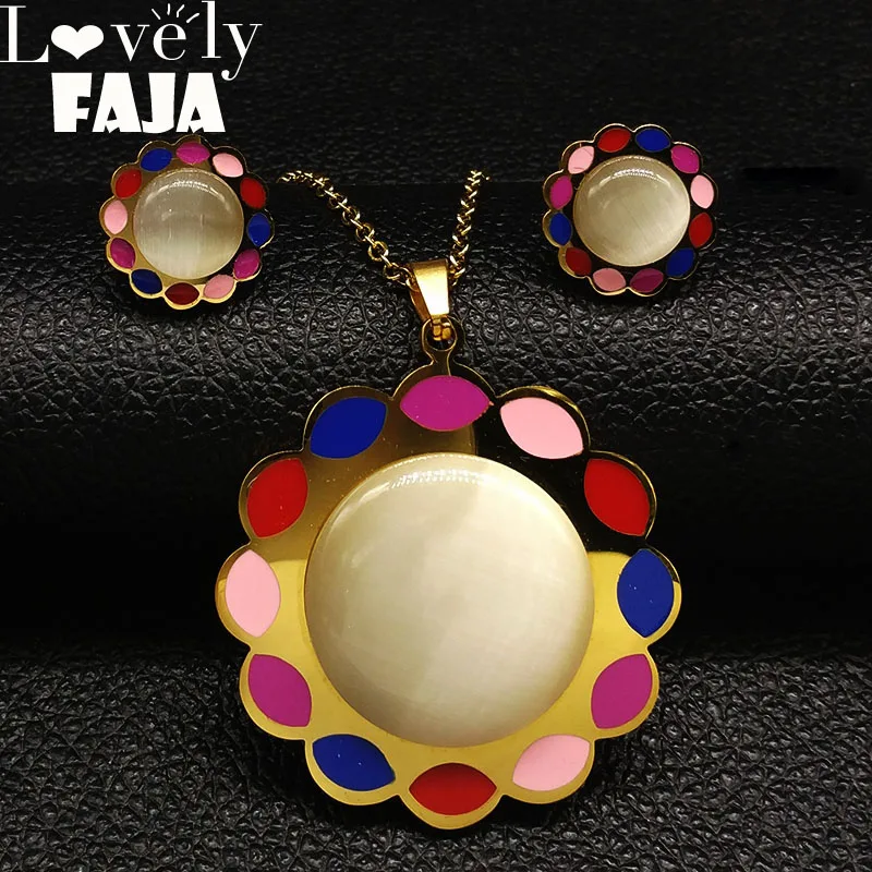 2019 Fashion Flower Stainless Steel Jewellery Set for Women Gold Earrings Necklace Set Jewerly acero inoxidable joyeria S178501
2019 Fashion Flower Stainless Steel Jewellery Set for Women Gold Earrings Necklace Set Jewerly acero inoxidable joyeria S178501