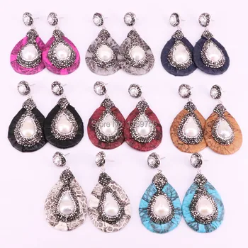 5Pair Snakeskin Dangle Earrings with Nature Pearl Rhinstone Crystal Pave Water Drop Earrings for Women Fashion Jewelry
5Pair Snakeskin Dangle Earrings with Nature Pearl Rhinstone Crystal Pave Water Drop Earrings for Women Fashion Jewelry