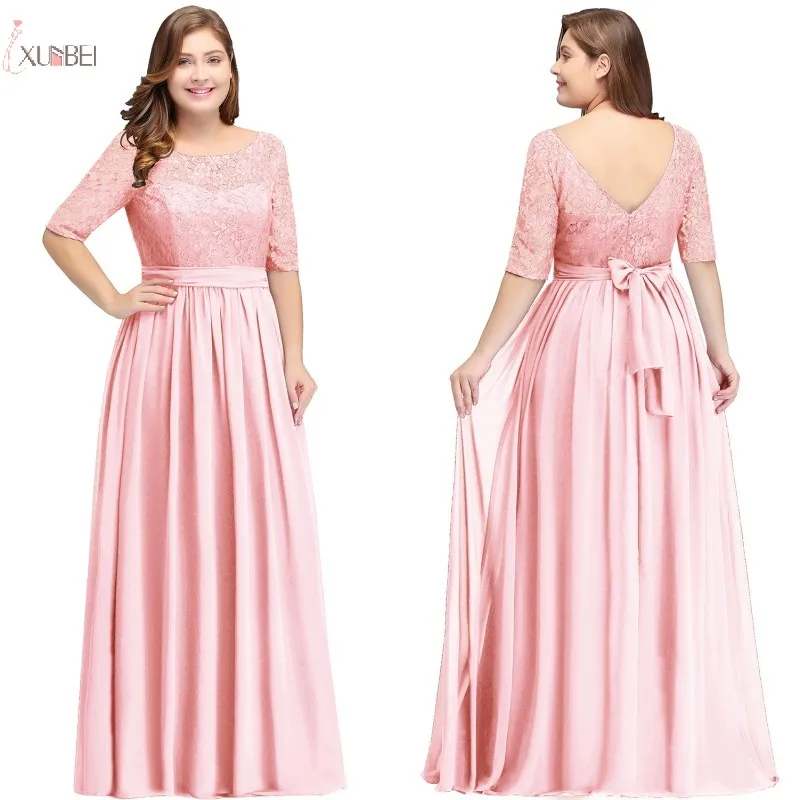 New Elegant Pink Chiffon Plus Size Long Evening Dress 2019 A line Half Sleeve Evening Gown robe de soiree
New Elegant Pink Chiffon Plus Size Long Evening Dress 2019 A line Half Sleeve Evening Gown robe de soiree