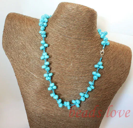 100% Natural Stone Blue Turquoises Rondelle Lobster clasp necklace 49cm(19") Handmade Free shipping(w02735)
100% Natural Stone Blue Turquoises Rondelle Lobster clasp necklace 49cm(19") Handmade Free shipping(w02735)