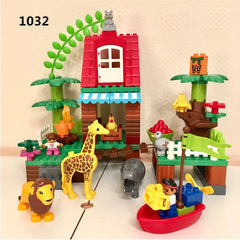 86pcs DIY Large Size Building Blocks Bricks Jungle Villa Animal Lion Squirrel Toys For Gifts Compatible With Legoingly Duploe
86pcs DIY Large Size Building Blocks Bricks Jungle Villa Animal Lion Squirrel Toys For Gifts Compatible With Legoingly Duploe