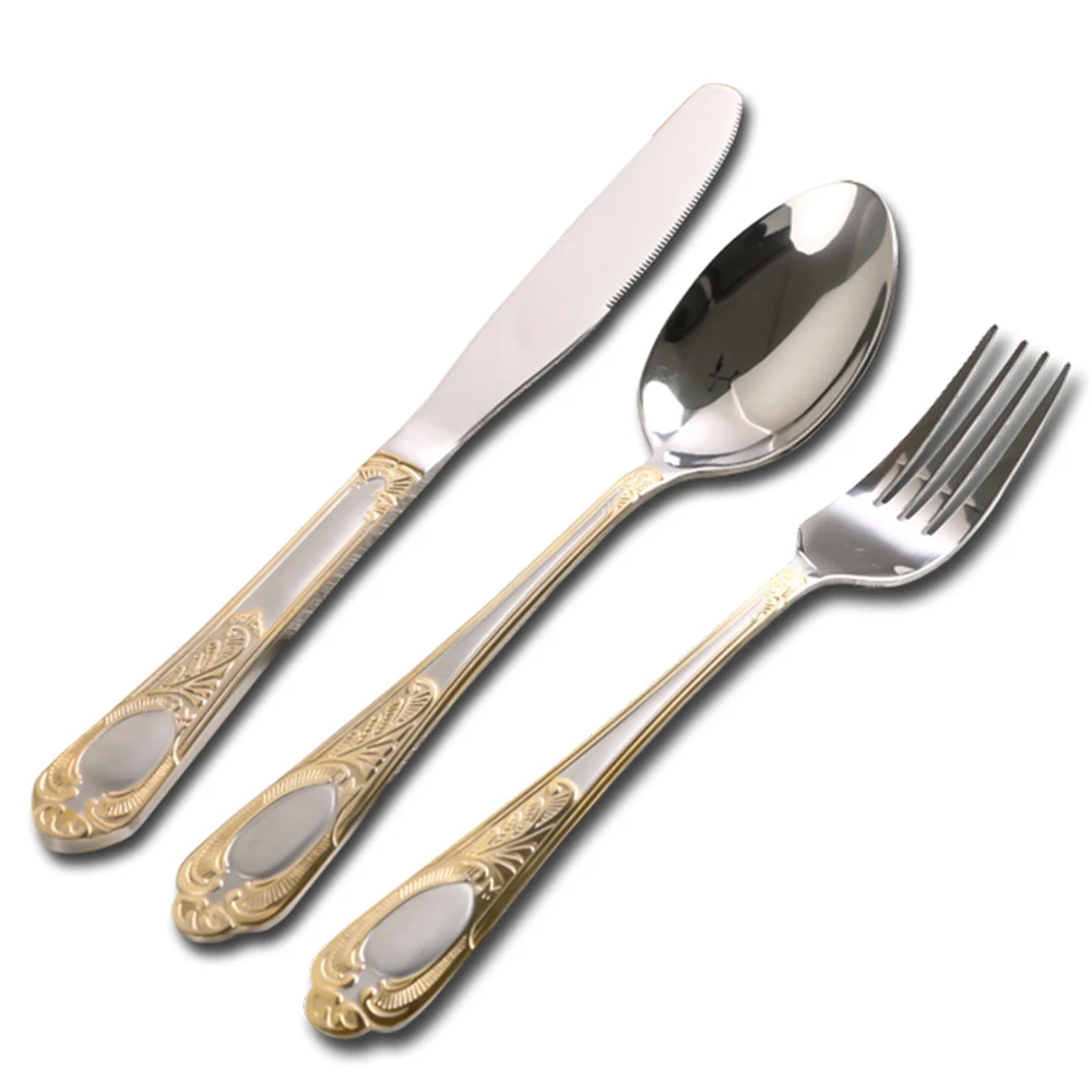 12pcs/lot Exquisite European full set of fork three-piece home cute steak cutlery set Western luxury Western tableware
12pcs/lot Exquisite European full set of fork three-piece home cute steak cutlery set Western luxury Western tableware