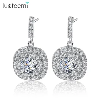 LUOTEEMI Brand Dangle Pendant Earrings for Women Hearts and Arrows Cut Round Crystal with Micro CZ for Wedding Bridal Jewelry
LUOTEEMI Brand Dangle Pendant Earrings for Women Hearts and Arrows Cut Round Crystal with Micro CZ for Wedding Bridal Jewelry
