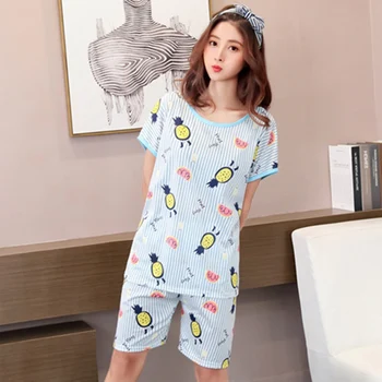 2019 Summer Comfortable Homewear Two-piece Suit Korean Cartoon Print Ladies Pajamas Sleepwear
2019 Summer Comfortable Homewear Two-piece Suit Korean Cartoon Print Ladies Pajamas Sleepwear
