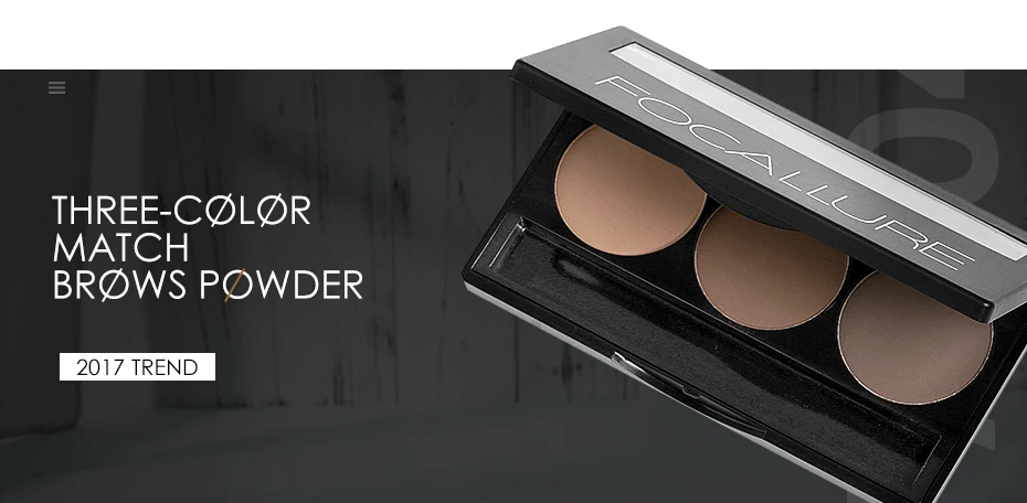 3 Color Waterproof Eye Shadow Eyebrow Powder Make Up Palette Women Beauty Cosmetic Eye Brow Makeup Kit Set by Focallure 3 Color Waterproof Eye Shadow Eyebrow Powder Make Up Palette Women Beauty Cosmetic Eye Brow Makeup Kit Set by Focallure