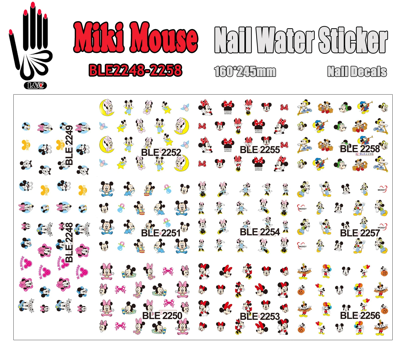 11 Sheets/Lot Nail Art BLE2248-2258 Cartoon Mouse Nail Art Water Transfer Sticker for Nail Wraps(11 DESIGNS IN 1) 11 Sheets/Lot Nail Art BLE2248-2258 Cartoon Mouse Nail Art Water Transfer Sticker for Nail Wraps(11 DESIGNS IN 1)<br><br>Aliexpress