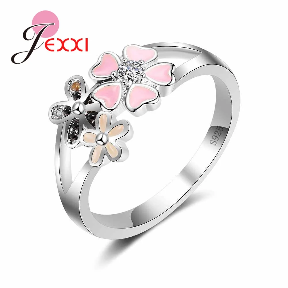 JEXXI 2018 Hot Cute Multi Color Flower Rings High Quality 925 Sterling Silver Rings For Women Wedding Engagement Crystal Jewelry
JEXXI 2018 Hot Cute Multi Color Flower Rings High Quality 925 Sterling Silver Rings For Women Wedding Engagement Crystal Jewelry