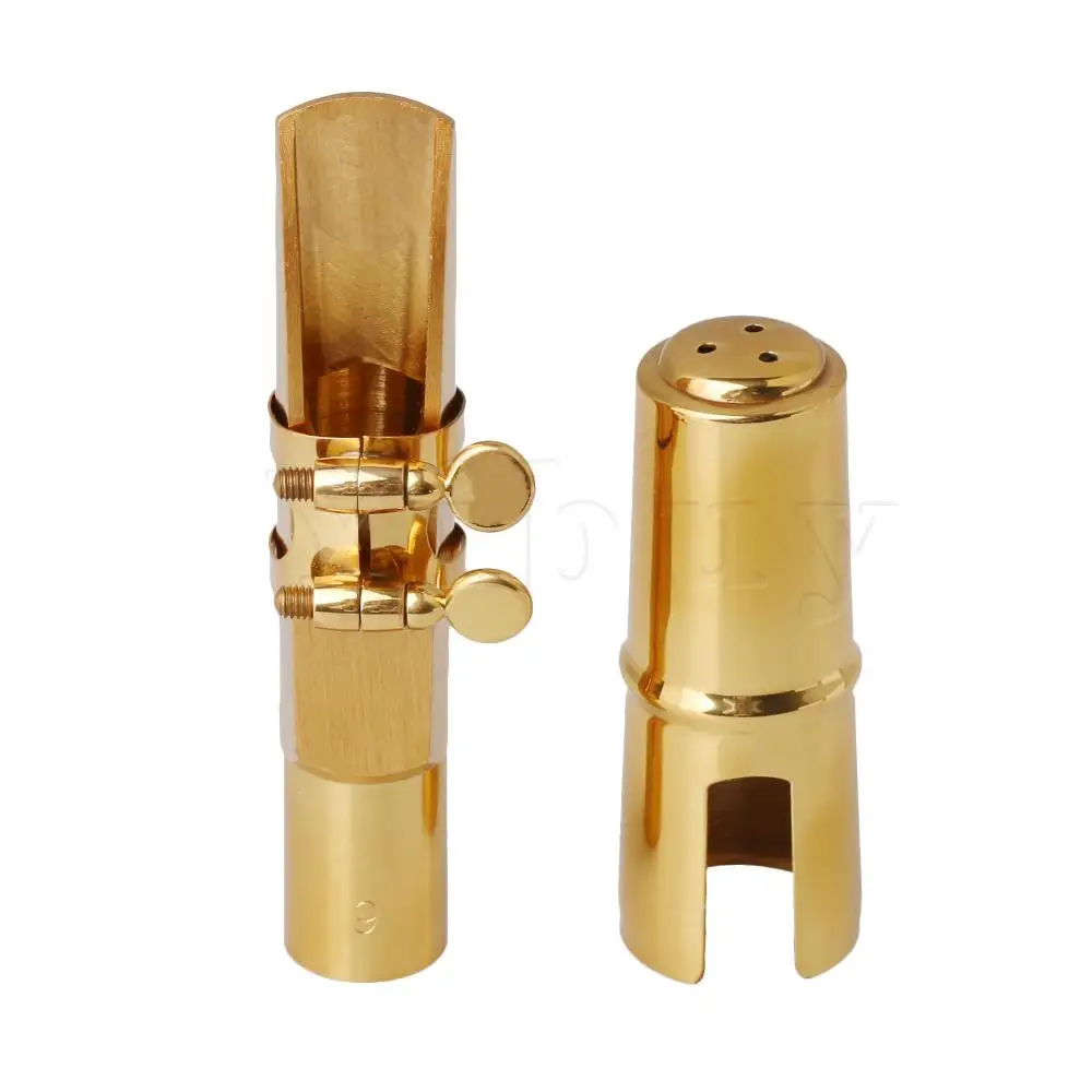 Yibuy 9# Gold-Plated Brass Sax Mouthpiece Kit with Cap Ligature for B Flat Tenor Saxophone Woodwind Instrument Accessories
Yibuy 9# Gold-Plated Brass Sax Mouthpiece Kit with Cap Ligature for B Flat Tenor Saxophone Woodwind Instrument Accessories