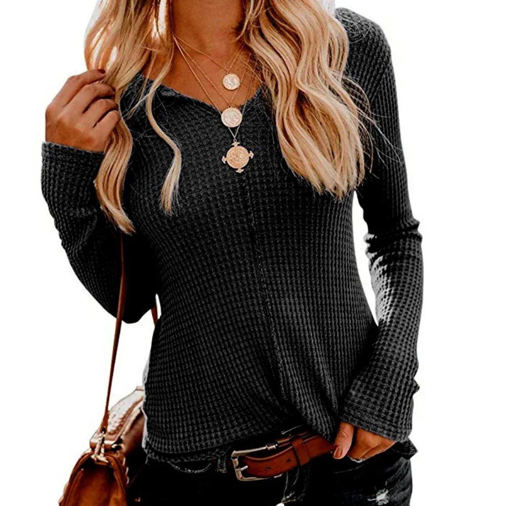 New Solid Knitted Blouse Female Casual V- Neck Long Sleeve Women Tops Women V-neck Long Sleeve Slim Fit Blouse Casual Top Shirt
New Solid Knitted Blouse Female Casual V- Neck Long Sleeve Women Tops Women V-neck Long Sleeve Slim Fit Blouse Casual Top Shirt