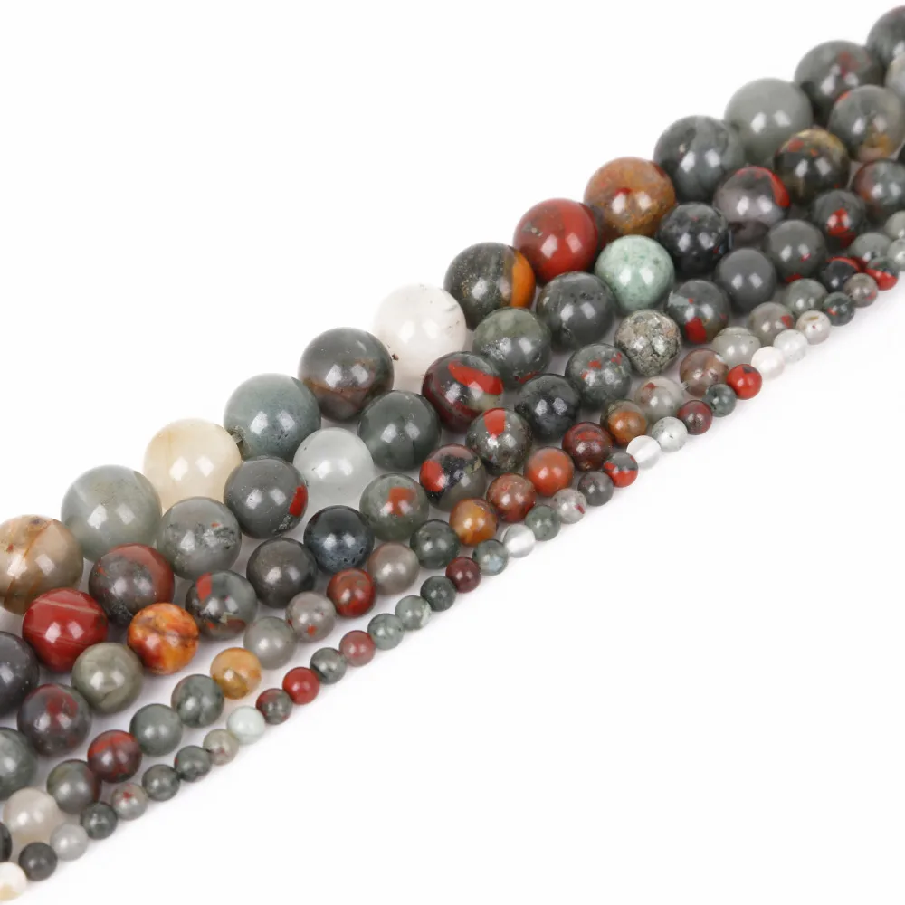 Wholesale Natural Bloodstone Stone Beads Round Loose Spacer Bead For Jewelry Making 15'' DIY Bracelet&Necklace 4/6/8/10mm
Wholesale Natural Bloodstone Stone Beads Round Loose Spacer Bead For Jewelry Making 15'' DIY Bracelet&Necklace 4/6/8/10mm