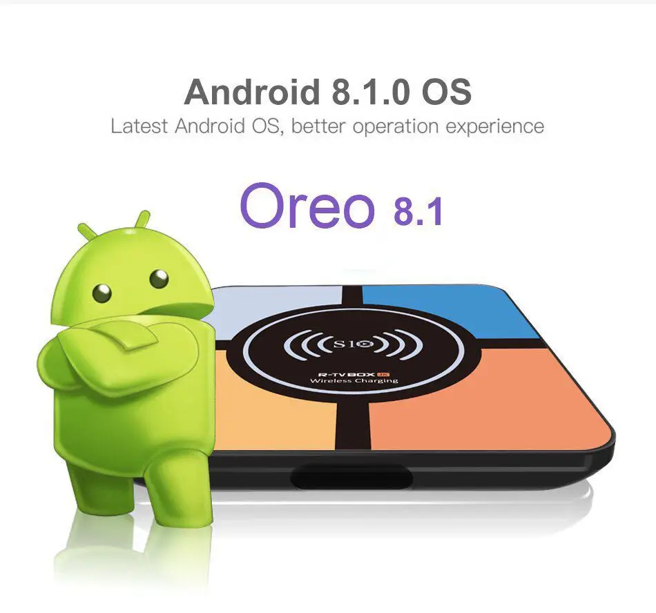 DJYG Android 8.1 TV Box S10 Plus Wireless charging R-TV Box RK3328 Quad core 4GB 32GB Wifi 4K H.265 USB3.0 TV Set top
DJYG Android 8.1 TV Box S10 Plus Wireless charging R-TV Box RK3328 Quad core 4GB 32GB Wifi 4K H.265 USB3.0 TV Set top