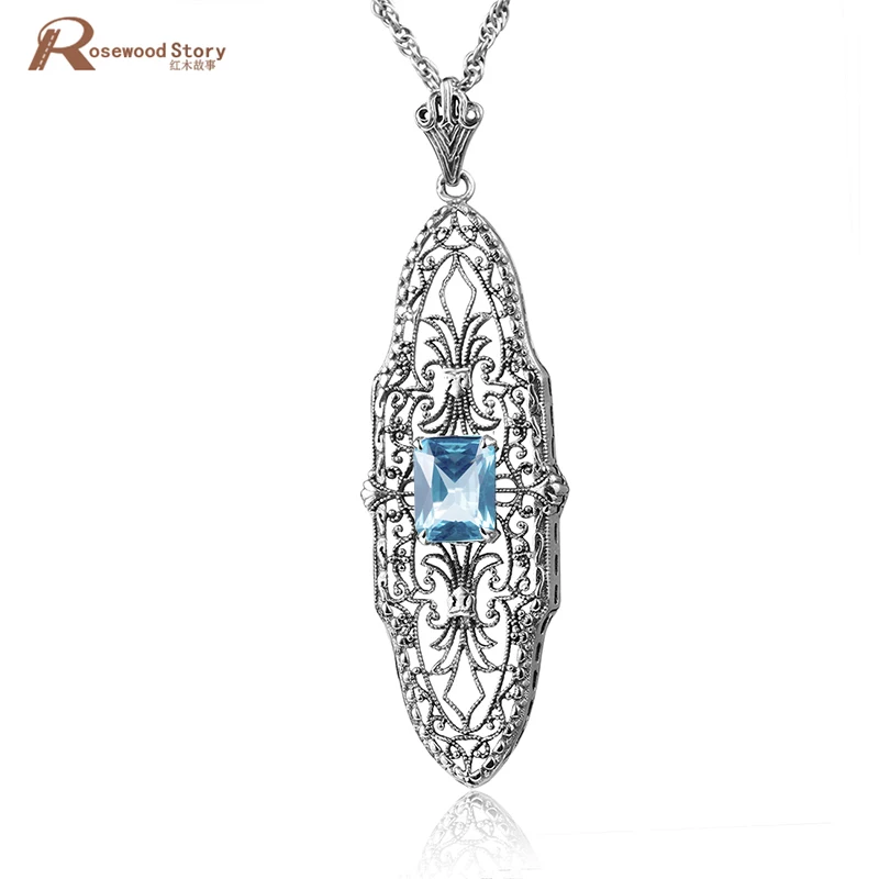 New Design 925 Sterling Silver Necklaces Pendant Blue Stone Crystal Fashion Vintage Jewelry Statement Pendants For Women Bijoux
New Design 925 Sterling Silver Necklaces Pendant Blue Stone Crystal Fashion Vintage Jewelry Statement Pendants For Women Bijoux