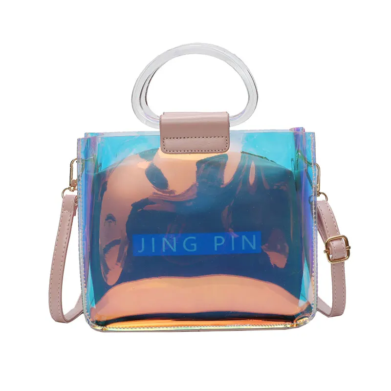 Female bag 2019 new STYLE all-in-one shoulder crossbody bag laser fashion portable jelly bag simple composite bag#0097 
Female bag 2019 new STYLE all-in-one shoulder crossbody bag laser fashion portable jelly bag simple composite bag#0097