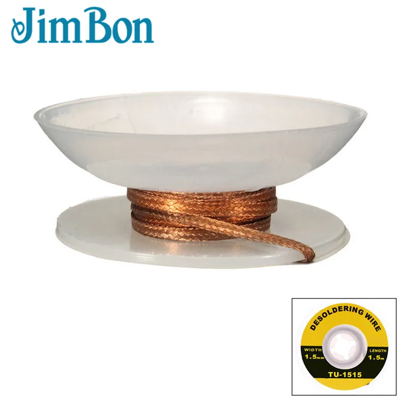 JimBon TU-1515 Professional Welding Wires 1.5mm Solder Wick Precision Desoldering Wire Accessories Braid Handy Soldering Wick
JimBon TU-1515 Professional Welding Wires 1.5mm Solder Wick Precision Desoldering Wire Accessories Braid Handy Soldering Wick