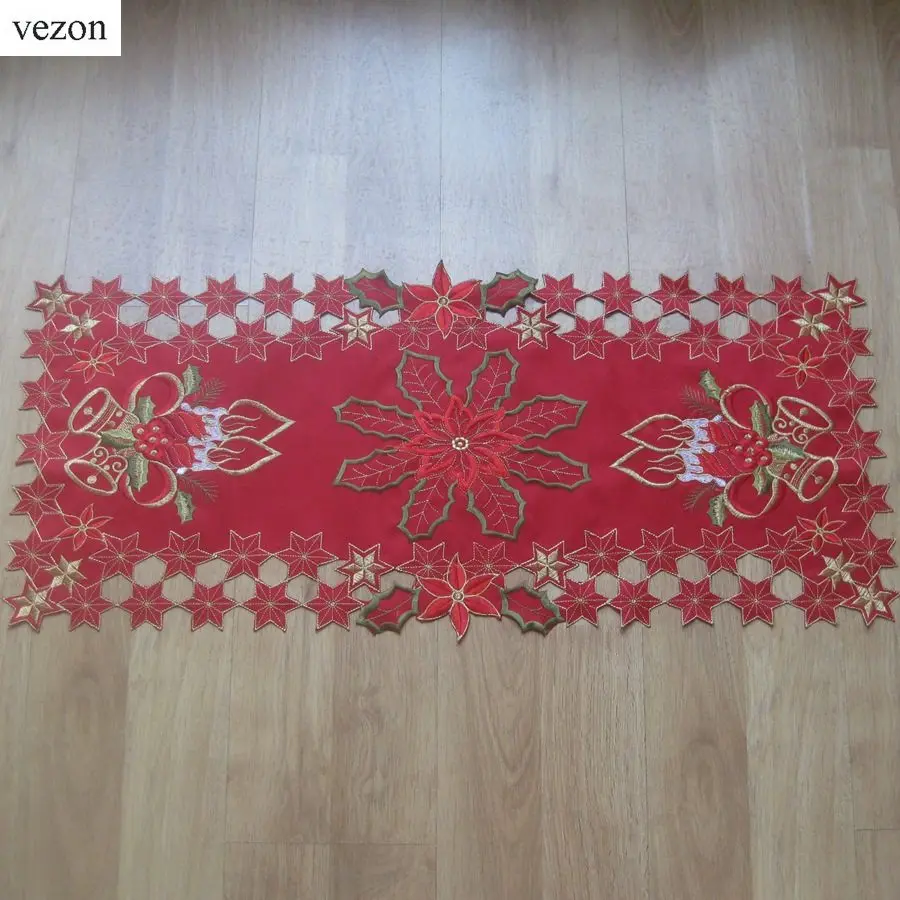 vezon Hot Sell 40*85cm Christmas Polyester Embroidery Satin Table Runner Embroidered Xmas Cutwork Table Cloth Towel Covers
vezon Hot Sell 40*85cm Christmas Polyester Embroidery Satin Table Runner Embroidered Xmas Cutwork Table Cloth Towel Covers