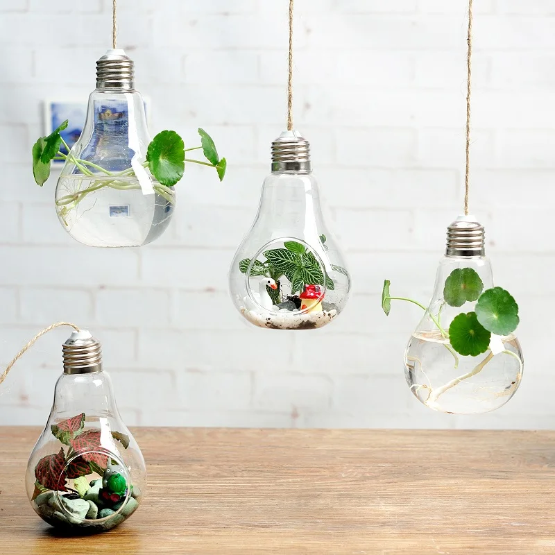Hanging Glass Bulb Lamp Shape Flower Water Plant Vase Artificial Plant Container Home Indoor Office Wedding Decor Gift
Hanging Glass Bulb Lamp Shape Flower Water Plant Vase Artificial Plant Container Home Indoor Office Wedding Decor Gift