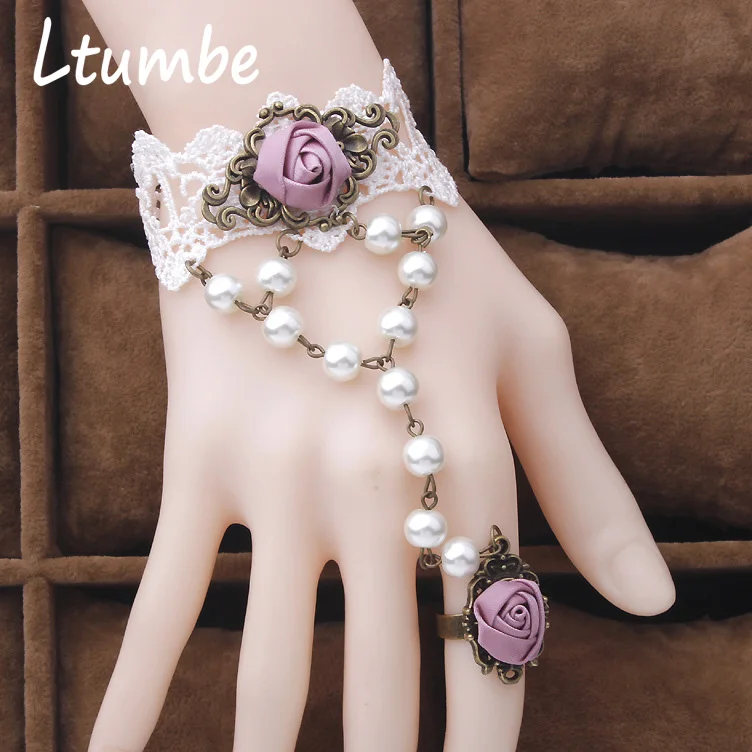 Ltumbe Simulated Pearl Finger Chain Link Ethnic Gothic Rose Flower Lace Bracelets & Bangles for Women Bridal Wedding Jewelry
Ltumbe Simulated Pearl Finger Chain Link Ethnic Gothic Rose Flower Lace Bracelets & Bangles for Women Bridal Wedding Jewelry