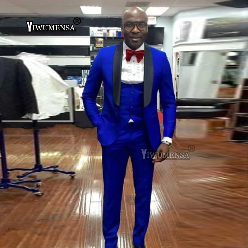 yiwumensa Shawl Lapel Royal Blue Men Suit Groom Tuxedos Groomsmen Best Man Blazer Mens Wedding Suits (Jacket+Pants+vest) 2018
yiwumensa Shawl Lapel Royal Blue Men Suit Groom Tuxedos Groomsmen Best Man Blazer Mens Wedding Suits (Jacket+Pants+vest) 2018