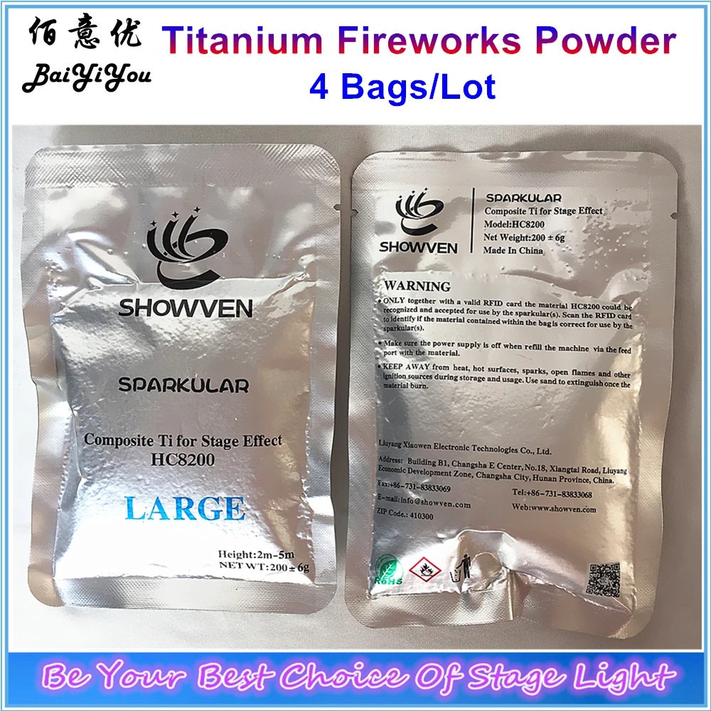 4Bags x200g/Lot Fireworks Ti Powder Material Composite Titanium Metal Powder MSDS Indoor Outdoor Used For Sparkular Machine
4Bags x200g/Lot Fireworks Ti Powder Material Composite Titanium Metal Powder MSDS Indoor Outdoor Used For Sparkular Machine